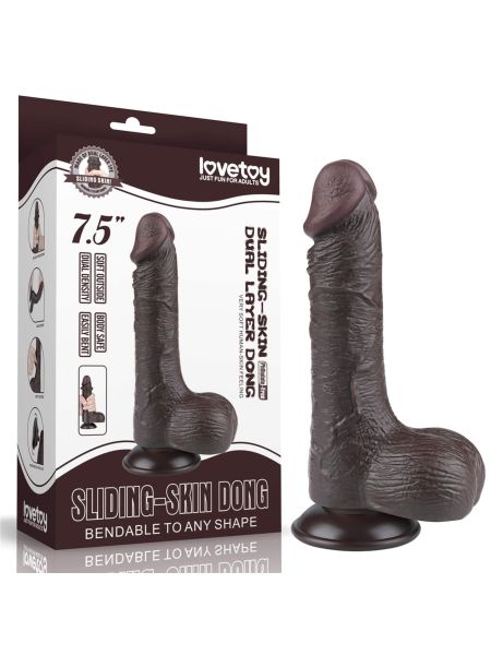 7.5'' Sliding Skin Dual Layer Dong Black