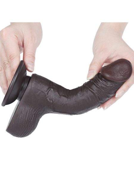 7.5'' Sliding Skin Dual Layer Dong Black - 5