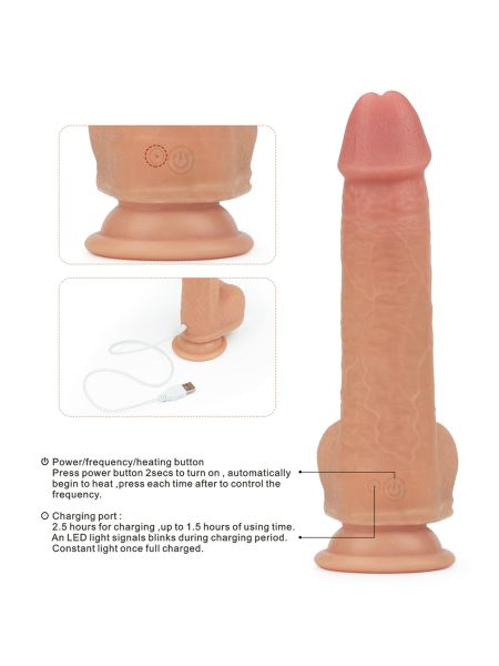 8.5"" Dual layered Silicone Rotating Nature Cock Anthony - 5