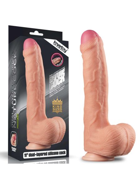 11"" Dual Layer Platinum Silicone Cock