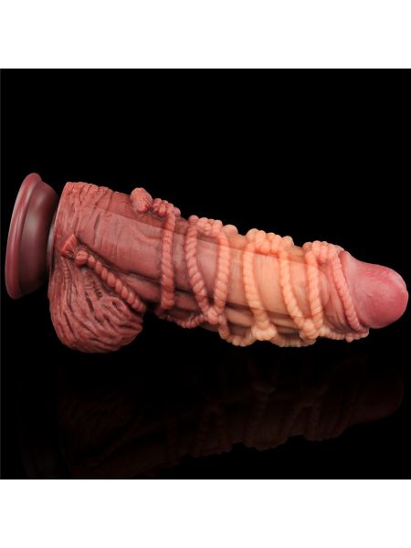 9.5'' Dual layered Platinum Silicone Cock with Rope - 3