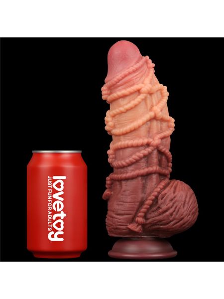9.5'' Dual layered Platinum Silicone Cock with Rope - 4