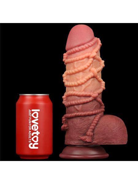 9.5'' Dual layered Platinum Silicone Cock with Rope - 4