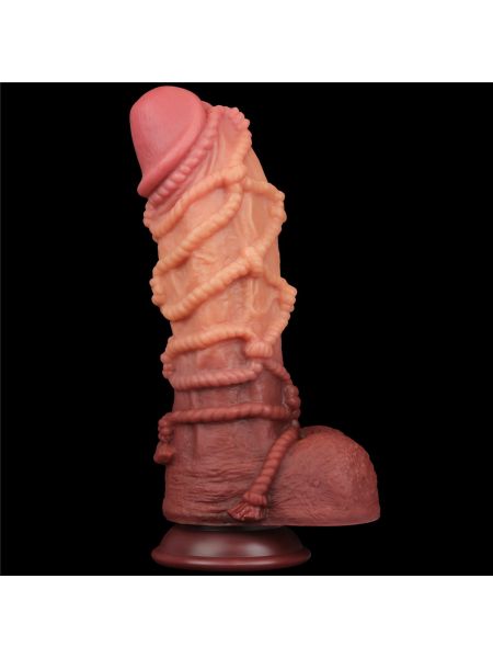 10.5'' Dual layered Platinum Silicone Cock with Rope - 4