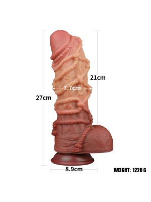 10.5'' Dual layered Platinum Silicone Cock with Rope - image 2
