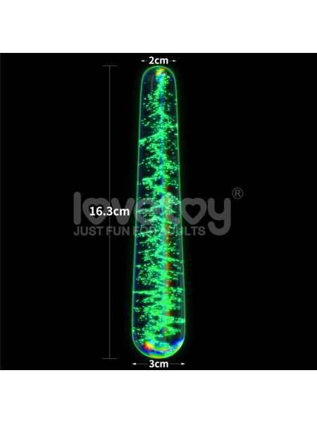 Glow-in-the-dark Twilight Gleam Glass Dildo - 2