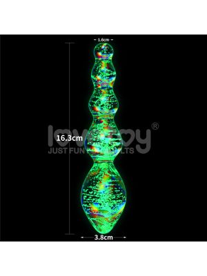 Glow-in-the-dark Twilight Gleam Glass Dildo - image 2