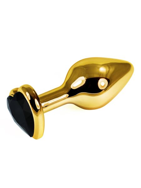Gold Heart Plug Black