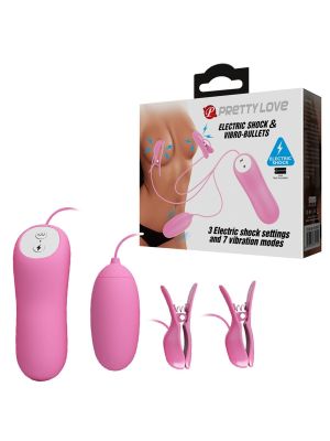 PRETTY LOVE - ELECTRIC SHOCK & VIBRO-BULLETS, 7 vibration functions 3 electric shock functions