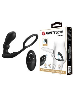 PRETTY LOVE - Warren Black, 12 vibration functions 12 pulse wave settings Wireless remote control