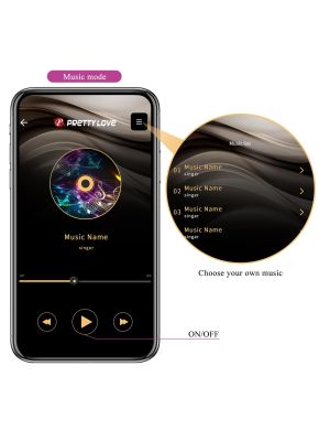 PRETTY LOVE - Fisherman Purple, 12 vibration functions Mobile APP remote control