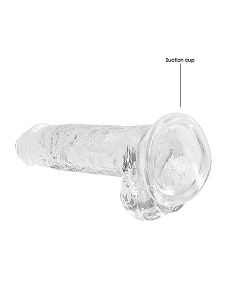 7"" / 18 cm Realistic Dildo With Balls - Transparent - 5