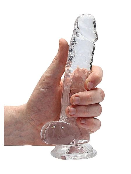7"" / 18 cm Realistic Dildo With Balls - Transparent - 7