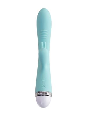 Vibrator with clitoral stimulator Flovetta by Toyfa Iris, silicone, mint, 22 cm - image 2