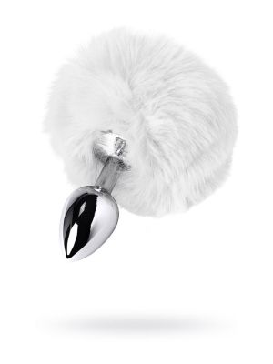 Silver anal plug TOYFA Metal with faux fur