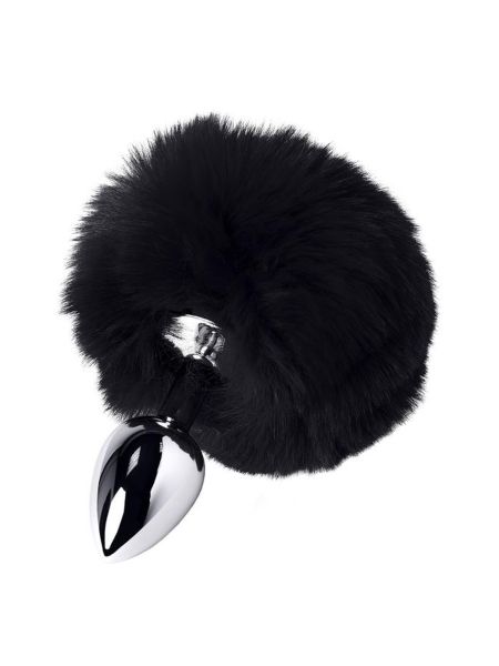 Silver anal plug TOYFA Metal with faux fur - 2