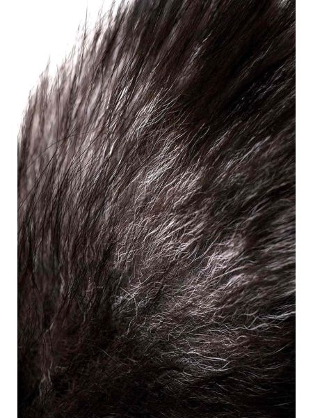 Silver anal plug with a fox tail - 7