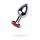 Silver anal plug with gem, red