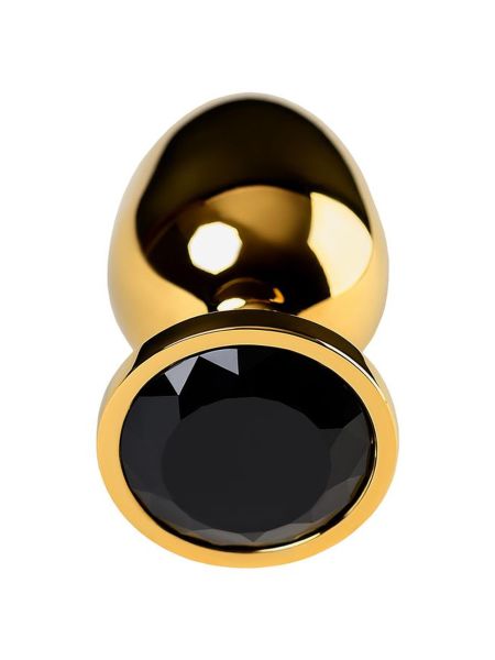 Gold anal plug TOYFA Metal with pink round-shaped gem - 3