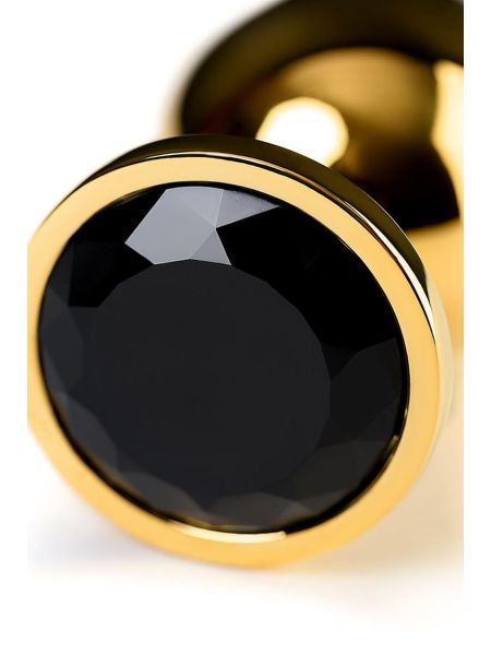 Gold anal plug TOYFA Metal with pink round-shaped gem - 7