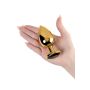 Gold anal plug TOYFA Metal with pink round-shaped gem - 6