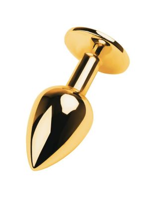 Gold anal plug TOYFA Metal with pink round-shaped gem - image 2