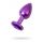 Purple anal plug TOYFA Metal with purple round-shaped gem