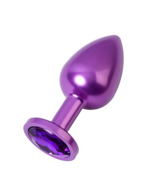 Purple anal plug TOYFA Metal,with a amethyst colored gem - image 2