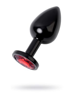 Black anal plug TOYFA Metal,with a ruby colored gem
