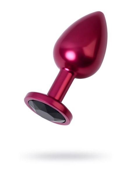Red anal plug TOYFA Metal with black gem