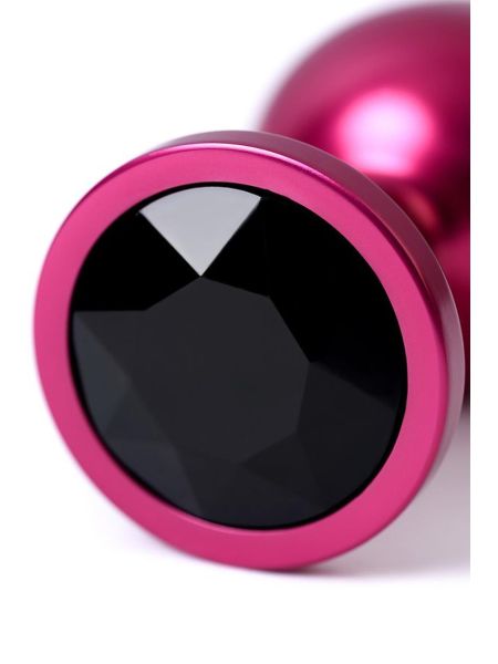 Red anal plug TOYFA Metal with black gem - 8