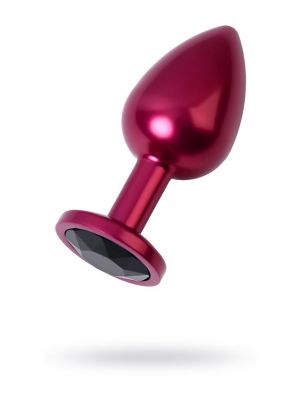 Red anal plug TOYFA Metal with black gem