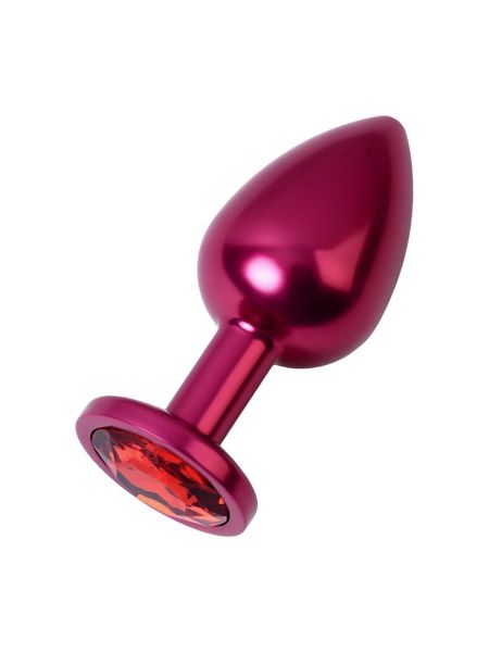 Red anal plug TOYFA Metal with red gem - 2