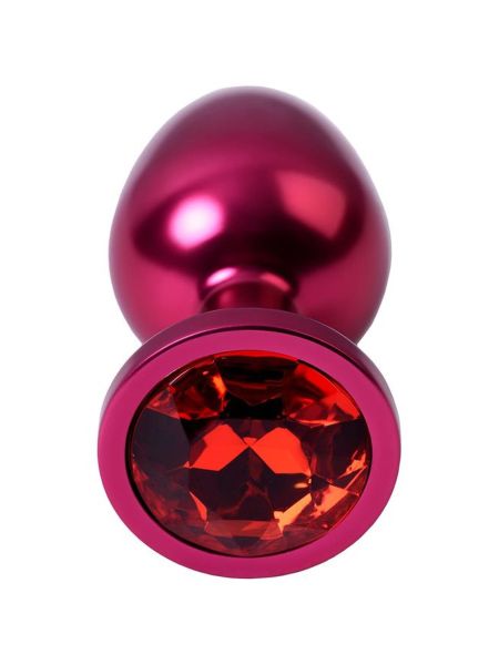 Red anal plug TOYFA Metal with red gem - 4