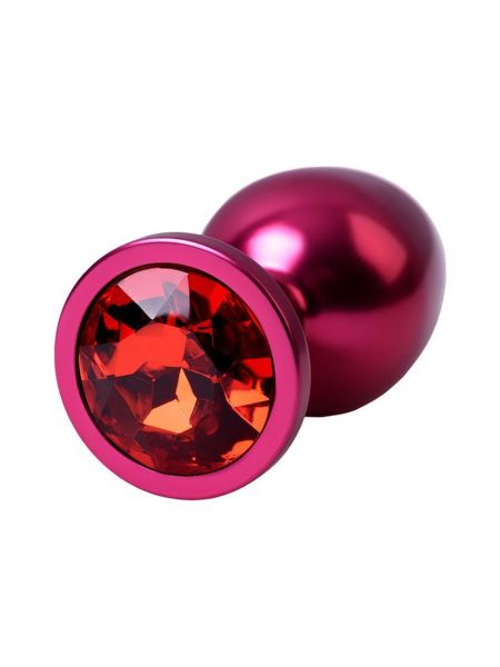 Red anal plug TOYFA Metal with red gem - 5