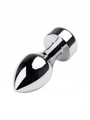 Silver anal plug TOYFA Metal with red round-shaped gem