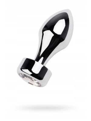 Silver anal plug TOYFA Metal with white round-shaped gem - image 2