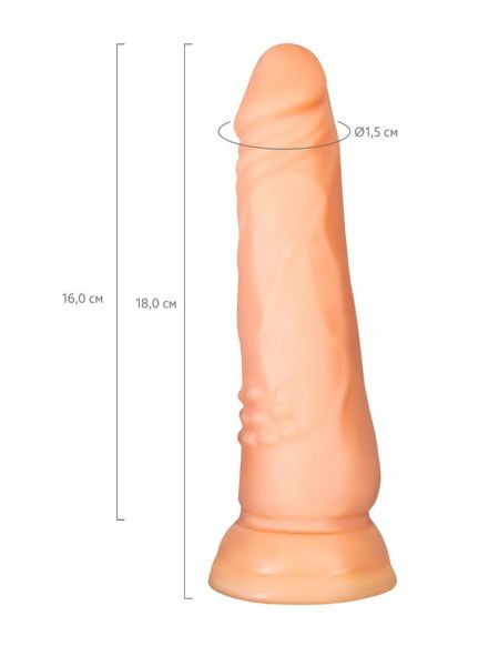 A-TOYS, Realistic Dildo, TPE, Flesh, 16.8 cm - 8