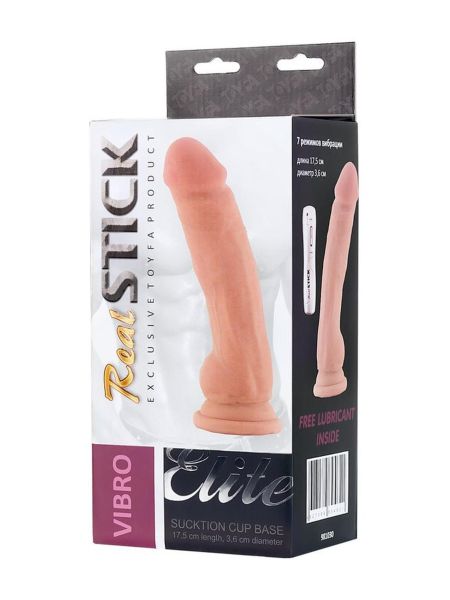 RealStick Elite, Vibrator on a suction cup, body, 7 vibration modes, 17 cm - 9