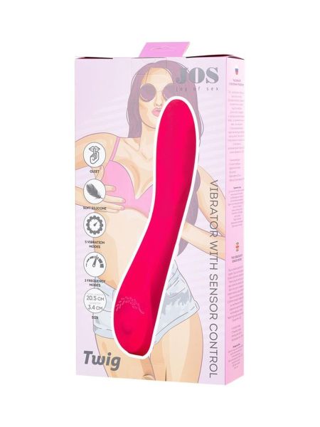 Unrealistic JOS Twig vibrator, 5 vibration modes, silicone, pink, 20.5 cm, O 3.4 cm - 9