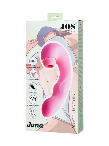 JOS Multifunctional clitoral stimulator JUNA, pink, 15 cm - 9