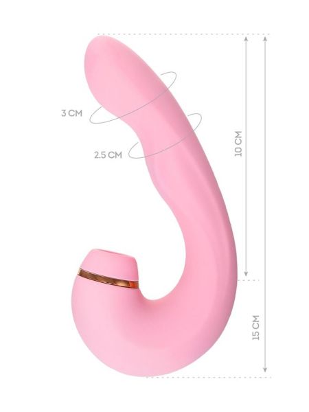 JOS Multifunctional clitoral stimulator JUNA, pink, 15 cm - 10