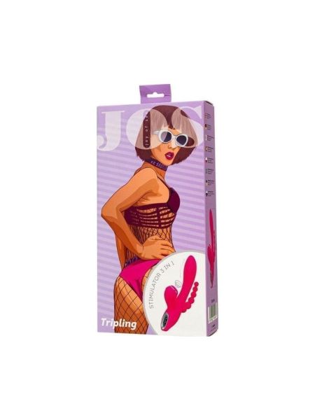 JOS Stimulator 3 in 1 Tripling, silicone, pink, 21cm - 2