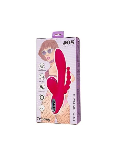 JOS Stimulator 3 in 1 Tripling, silicone, pink, 21cm - 3