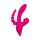 JOS Stimulator 3 in 1 Tripling, silicone, pink, 21cm