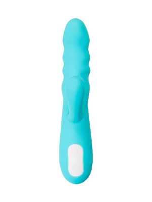 JOS Vibrator-rotator with clitoral stimulation JOS MERRY-SWI, silicone, blue, 20.7 cm - image 2
