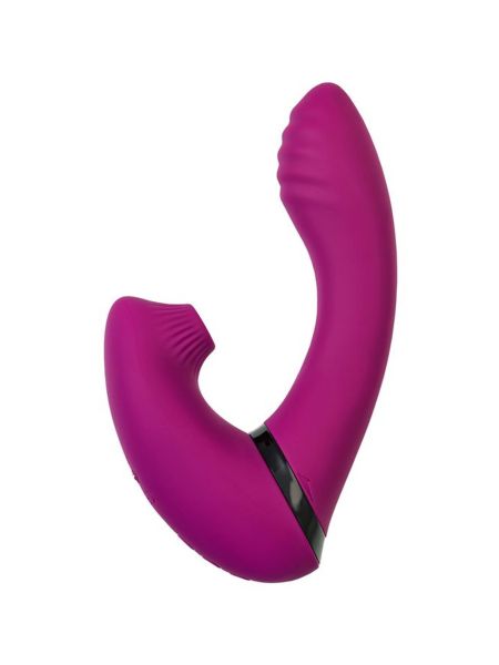 JOS Vibrator with clitoral stimulator JOS Spin, silicone, purple, 23 cm - 4