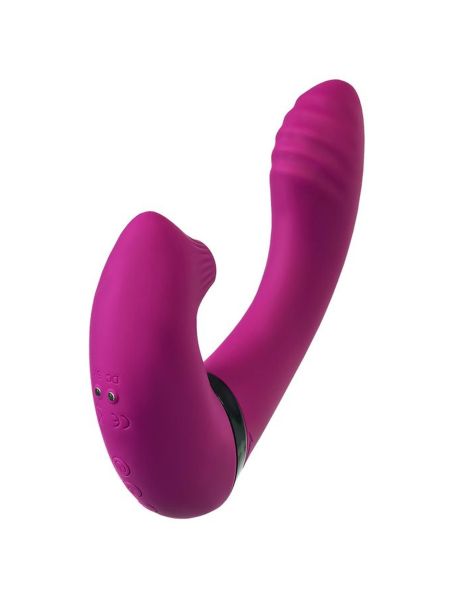 JOS Vibrator with clitoral stimulator JOS Spin, silicone, purple, 23 cm - 7