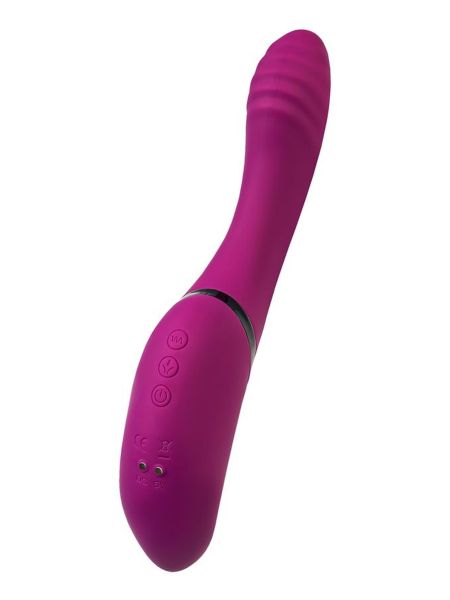 JOS Vibrator with clitoral stimulator JOS Spin, silicone, purple, 23 cm - 8
