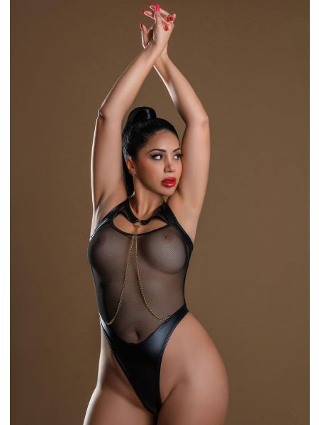 Highwaist Bodysuit With Chain Black - 2
